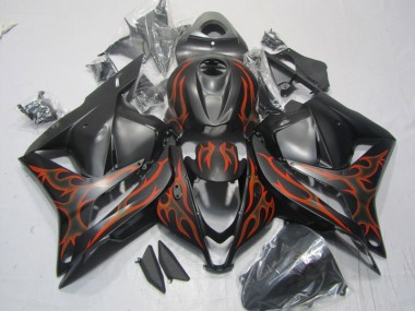 Schwarz rote Flamme 09-12 CBR600RR Motorrad Verkleidungen