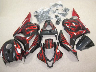 Schwarz rote Flamme 09-12 CBR600RR Motorrad Vollverkleidung