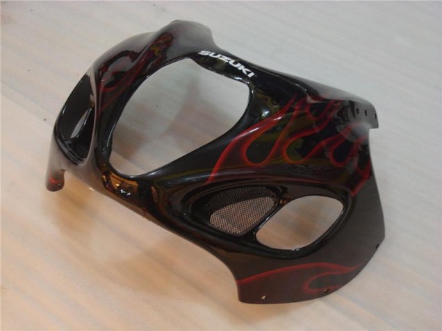 Schwarz rote Flamme 96-07 GSXR 1300 Hayabusa Motorrad Verkleidungen