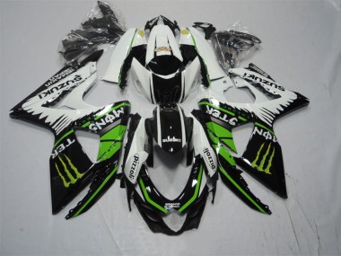 Schwarz weiß grünes Monster Pizzoli 09-16 GSXR 1000 Motorrad Verkleidung