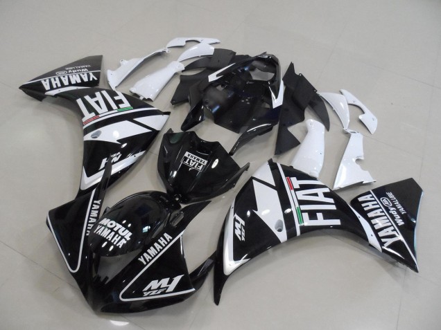 Schwarz weißer Fiat 09-11 YZF R1 Motorrad Verkleidungen Schwarz weißer Fiat 09-11 YZF R1 Motorrad Verkleidungen