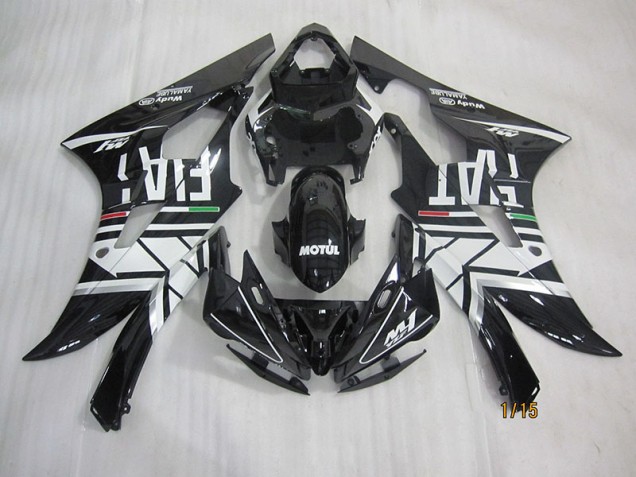 Schwarz weißer Motul Fiat 06-07 YZF R6 Motorrad Verkleidung Schwarz weißer Motul Fiat 06-07 YZF R6 Motorrad Verkleidung