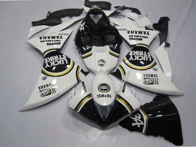 Schwarz weißes Lucky Strike 09-11 YZF R1 Motorrad Verkleidung Schwarz weißes Lucky Strike 09-11 YZF R1 Motorrad Verkleidung