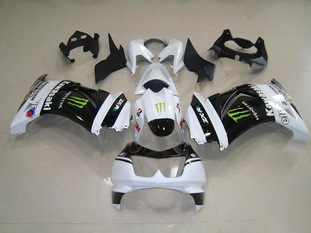 Schwarz weißes Monster 08-12 ZX250R Motorrad Verkleidung Schwarz weißes Monster 08-12 ZX250R Motorrad Verkleidung