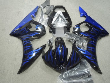 Schwarze Blau Flamme 03-05 YZF R6 Motorrad Verkleidungen