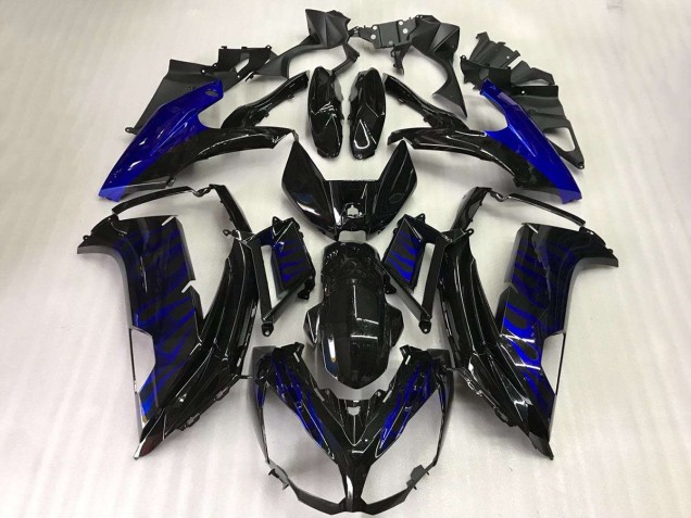 Schwarze Blau Flamme 12-16 EX650 Motorrad Verkleidung