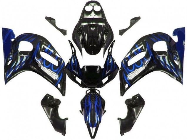 Schwarze Blau Flamme 98-02 YZF R6 Motorrad Verkleidung