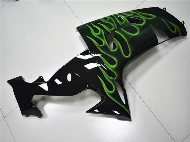 Schwarze grüne Flamme 06-07 ZX10R Motorrad Verkleidung Schwarze grüne Flamme 06-07 ZX10R Motorrad Verkleidung
