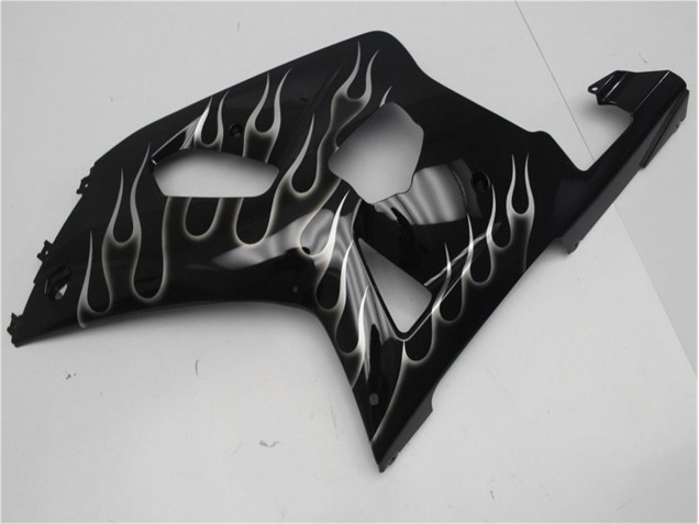 Schwarze weiße Flamme 01-03 GSXR 600/750 Motorrad Verkleidung Schwarze weiße Flamme 01-03 GSXR 600/750 Motorrad Verkleidung