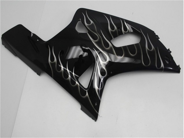Schwarze weiße Flamme 01-03 GSXR 600/750 Motorrad Verkleidung Schwarze weiße Flamme 01-03 GSXR 600/750 Motorrad Verkleidung
