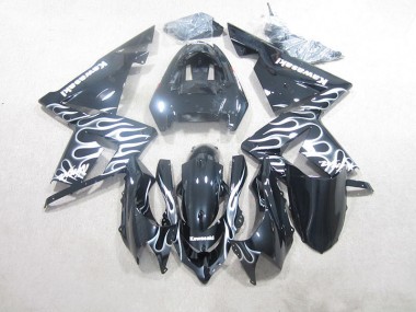 Schwarze weiße Flamme 03-05 ZX10R Motorrad Verkleidung