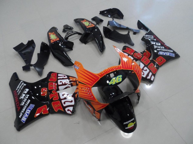 Schwarzer Rossi 98-99 CBR900RR 919 Motorrad Verkleidung Schwarzer Rossi 98-99 CBR900RR 919 Motorrad Verkleidung