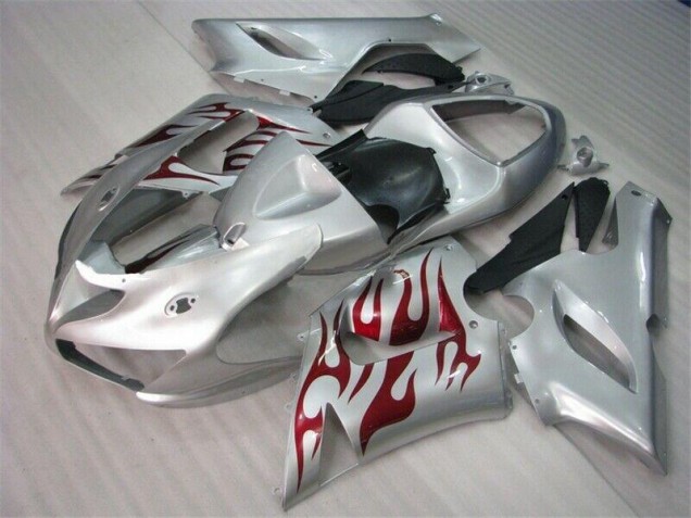Silber Rot Flammen 05-06 ZX6R Motorrad Verkleidung Silber Rot Flammen 05-06 ZX6R Motorrad Verkleidung