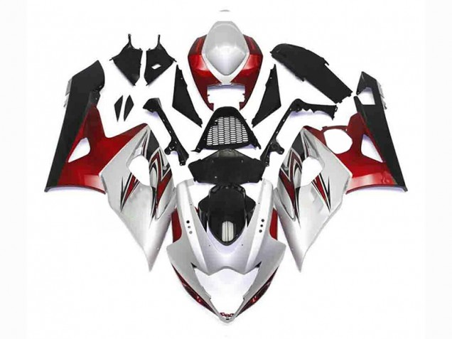 Silber Rot Schwarz 05-06 GSXR 1000 Motorrad Verkleidung Silber Rot Schwarz 05-06 GSXR 1000 Motorrad Verkleidung