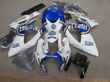 Weiß Blau Lucky Strike Motul 06-07 GSXR 600 Motorrad Verkleidung