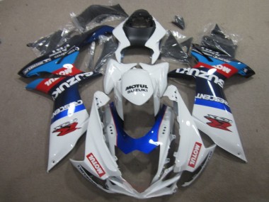 Weiß Blau Motul 11-21 GSXR 600 Motorrad Verkleidung