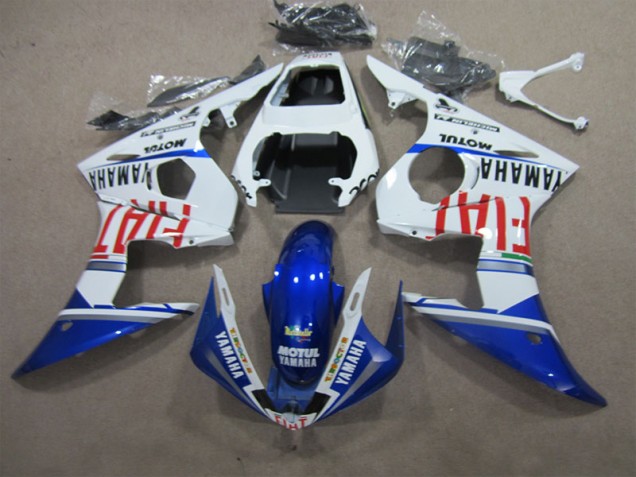 Weiß Blau Motul Fiat 03-05 YZF R6 Motorrad Verkleidung Weiß Blau Motul Fiat 03-05 YZF R6 Motorrad Verkleidung