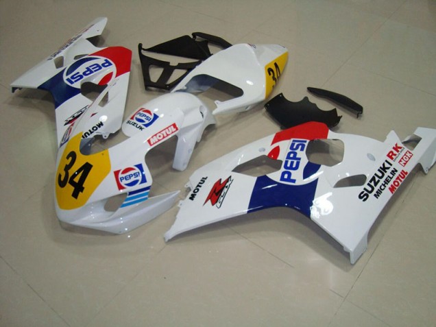 Weiß Blau Pepsi 34 04-05 GSXR 750 Motorrad Verkleidung Weiß Blau Pepsi 34 04-05 GSXR 750 Motorrad Verkleidung