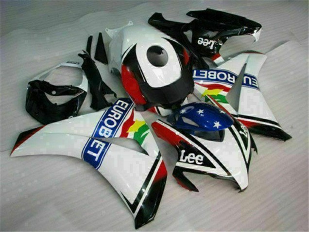 Weiß Blau Rot Eurobet Lee 08-11 CBR1000RR Motorrad Verkleidung Weiß Blau Rot Eurobet Lee 08-11 CBR1000RR Motorrad Verkleidung