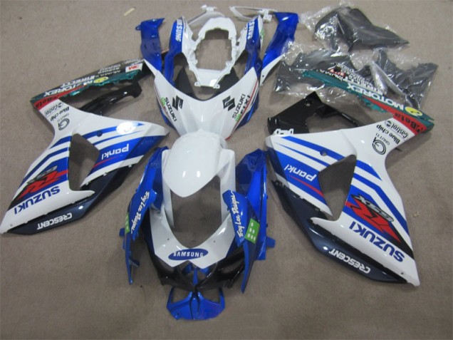 Weiß Blau Samsung 09-16 GSXR 1000 Motorrad Verkleidung Weiß Blau Samsung 09-16 GSXR 1000 Motorrad Verkleidung