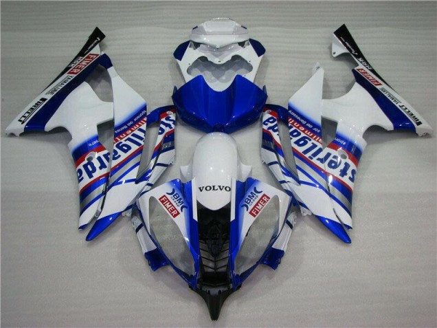 Weiß Blau Sterilgarda Volvo 08-16 YZF R6 Motorrad Verkleidung Weiß Blau Sterilgarda Volvo 08-16 YZF R6 Motorrad Verkleidung