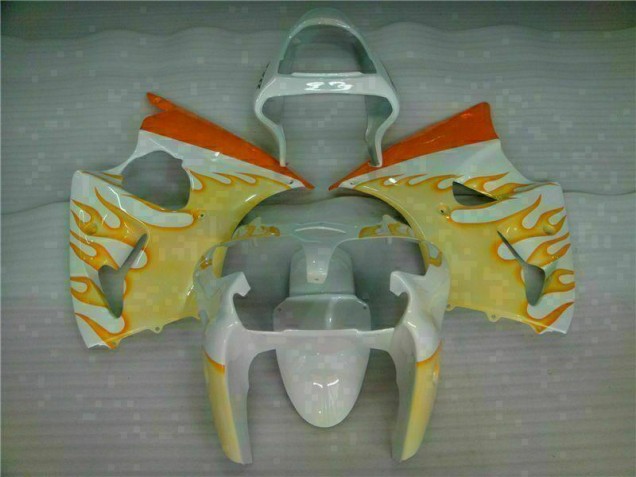 Weiß Gelb Flamme 00-02 ZX6R Motorrad Verkleidung Weiß Gelb Flamme 00-02 ZX6R Motorrad Verkleidung