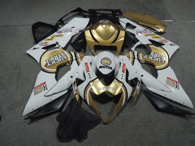 Weiß Gold Lucky Strike Motul 05-06 GSXR 1000 Motorrad Verkleidung Weiß Gold Lucky Strike Motul 05-06 GSXR 1000 Motorrad Verkleidung