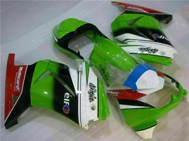 Weiß Grün Schwarz Ninja 08-12 EX250 Motorrad Verkleidung Weiß Grün Schwarz Ninja 08-12 EX250 Motorrad Verkleidung