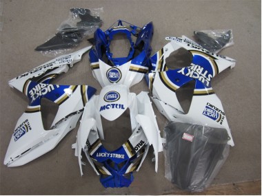 Weiß Lucky Strike Blau Motul 09-16 GSXR 1000 Motorrad Verkleidung