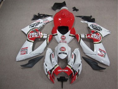 Weiß Lucky Strike Rot Motul 05-06 GSXR 1000 Motorrad Verkleidung