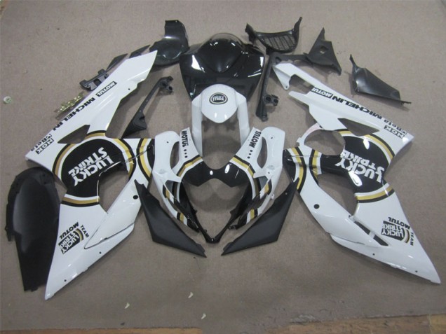 Weiß Lucky Strike Schwarz Motul 05-06 GSXR 1000 Motorrad Verkleidung Weiß Lucky Strike Schwarz Motul 05-06 GSXR 1000 Motorrad Verkleidung