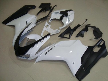 Weiß Matt Schwarz 07-14 Ducati 848 1098 1198 Motorrad Verkleidung