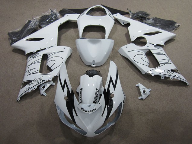 Weiß Ninja 636 05-06 ZX6R Motorrad Verkleidung Weiß Ninja 636 05-06 ZX6R Motorrad Verkleidung