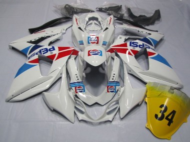 Weiß Pepsi 34 09-16 GSXR 1000 Motorrad Verkleidung