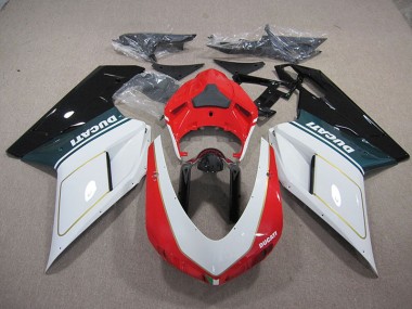 Weiß Rot 07-14 Ducati 1098 848 Motorrad Verkleidung