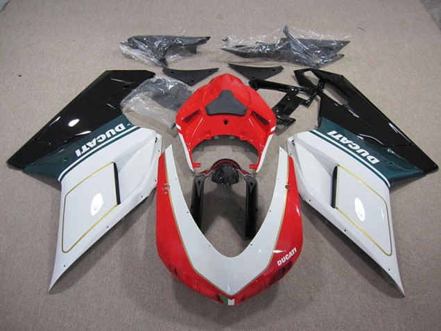 Weiß Rot 07-14 Ducati 1098 848 Motorrad Verkleidung Weiß Rot 07-14 Ducati 1098 848 Motorrad Verkleidung