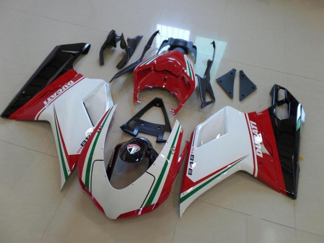 Weiß Rot 07-14 Ducati 848 1098 1198 Motorrad Verkleidung Weiß Rot 07-14 Ducati 848 1098 1198 Motorrad Verkleidung