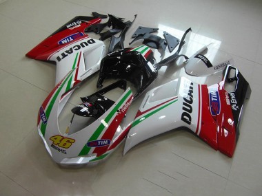 Weiß Rot 46 07-14 Ducati 1098 Motorrad Verkleidung