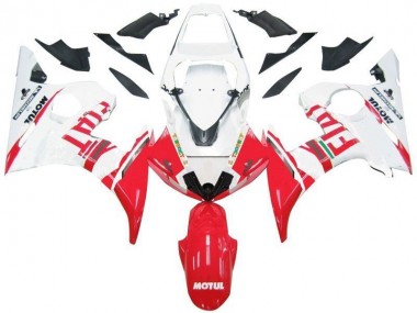 Weiß Rot Fiat 03-05 YZF R6 Motorrad Verkleidung