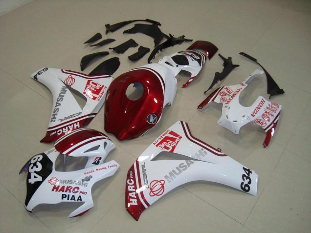 Weiß Rot HARC Pro PIAA 634 08-11 CBR1000RR Motorrad Verkleidung Weiß Rot HARC Pro PIAA 634 08-11 CBR1000RR Motorrad Verkleidung