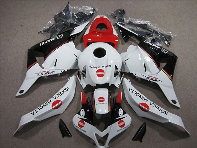 Weiß Rot Konica Minolta 09-12 CBR600RR Motorrad Verkleidung