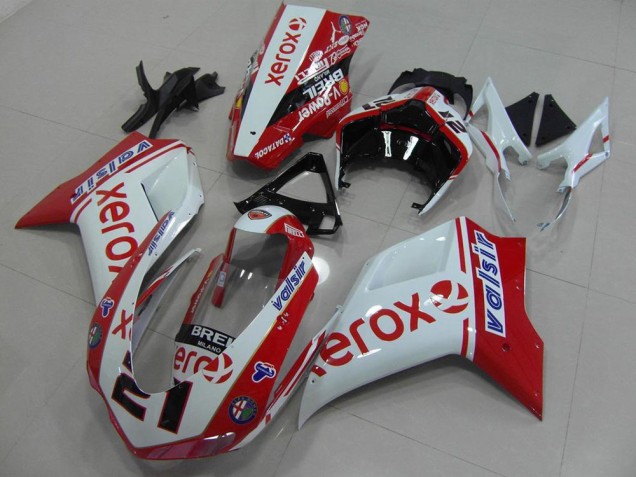 Weiß Rot Xerox 07-14 Ducati 848 1098 1198 Motorrad Verkleidungen Weiß Rot Xerox 07-14 Ducati 848 1098 1198 Motorrad Verkleidungen