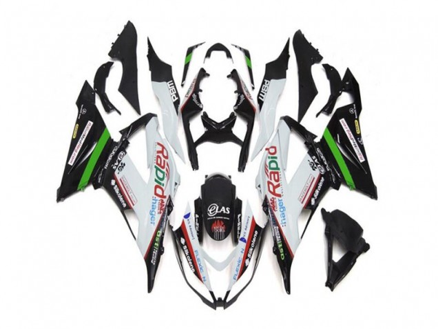Weiß Schwarz 13-18 ZX6R Motorrad Verkleidung Weiß Schwarz 13-18 ZX6R Motorrad Verkleidung