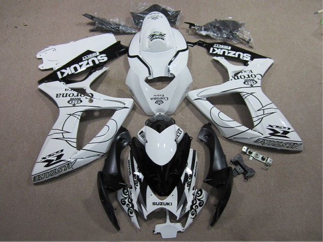 Weiß Schwarz Corona Extra 06-07 GSXR 600 Motorrad Verkleidung Weiß Schwarz Corona Extra 06-07 GSXR 600 Motorrad Verkleidung