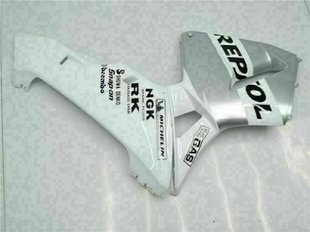 Weiß Silber Repsol 03-04 CBR600RR Motorrad Verkleidung