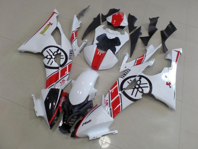 Weiß mit Big Yamaha Logo 08-16 YZF R6 Motorrad Verkleidung